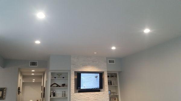 Recessed lighting in living area