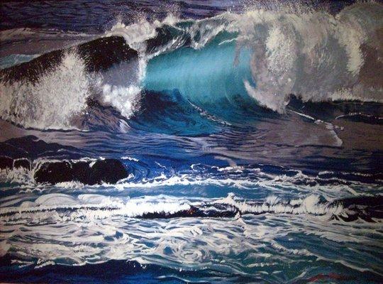 "Sea at Cypress Point", 30 x 40 oil painting and gicle'e.