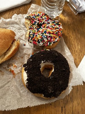 Oreo donut and chocolate sprinkle