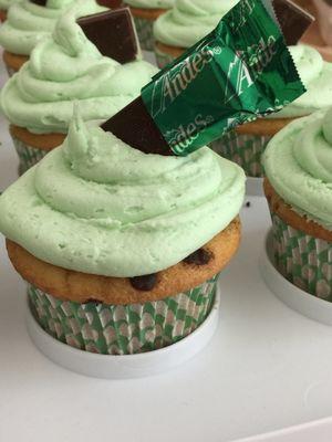 St. Patrick's mint chip cupcake