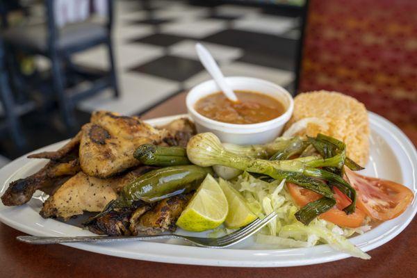 Grilled chicken and sides