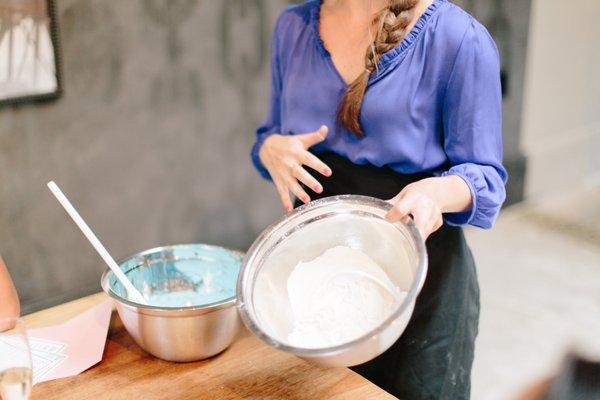 Look at that beautifully sifted powdered sugar + almond flour mixture!