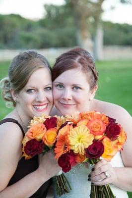 Hairstyling for a outdoor fall wedding in Tuscon.