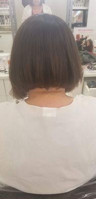 Bob haircut with custom undercut design!