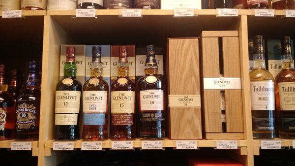 Glenlivet 12yr, 15yr, 18yr, 21yr, 25yr & Founders Reserve.