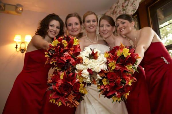 Bridal and bridesmaid bouquets - Fall wedding