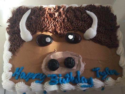 Very cool buffalo birthday cake.