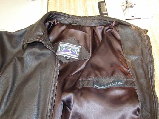 Relining leather jacket