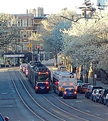 Green Line train at Riverway