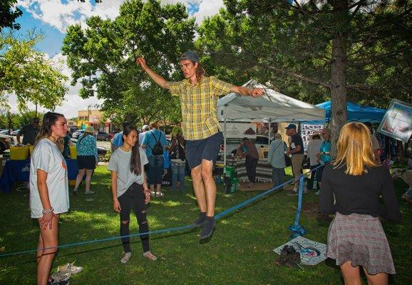 Teens playing around at Robinson Park during Climate Change rally.