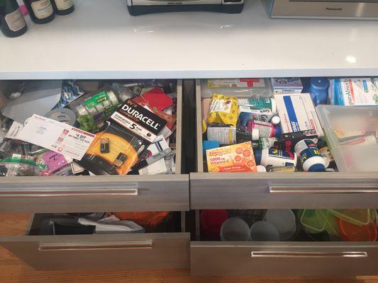 BEFORE: Kitchen drawers were catch-alls