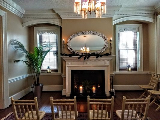 Exchange your vows in front of the fireplace