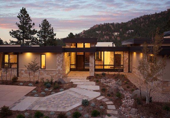 We built this beautiful mountain home in 2009.  It features radiant heat slab floors, custom cabinets, solar panels, and custom cabinets.