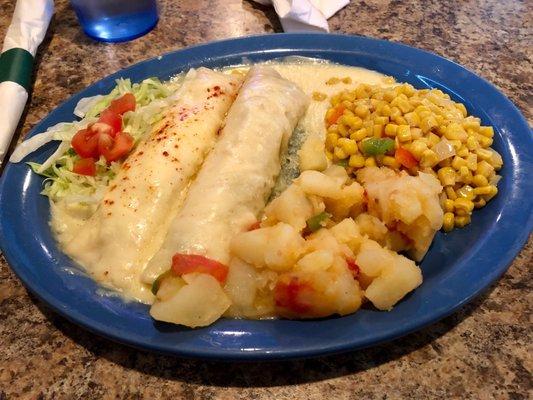 Chicken/Spinich & Crab Enchiladas