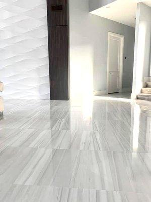 Amazing custom marble flooring installation