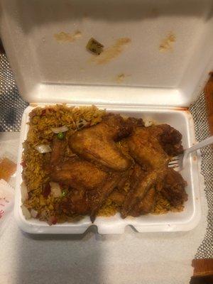 Fried Chicken Wings & Roast Pork Fried Rice