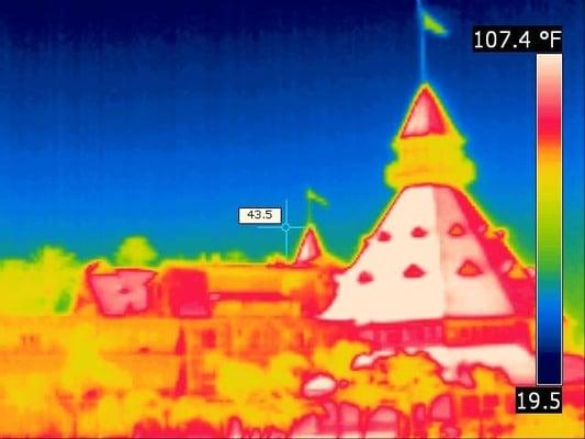 Infrared Thermal Imaging  used to detect Water Damage in structural Material.  Used during water loss investigations.