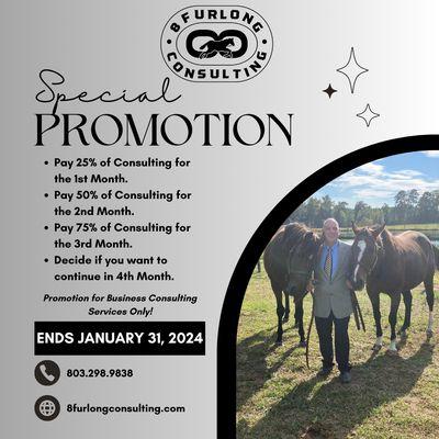 Promotion Ends January 31st, 2024.  Your Business Can't Afford Not to!
#BusinessConsulting #BusinessManagement #Finance #Sales, #Marketing