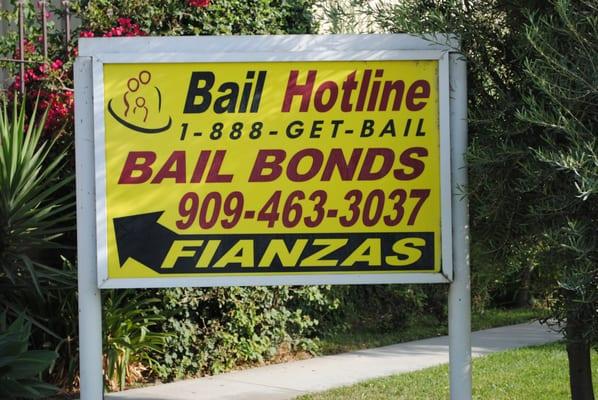 Rancho Cucamonga bail bonds office sign