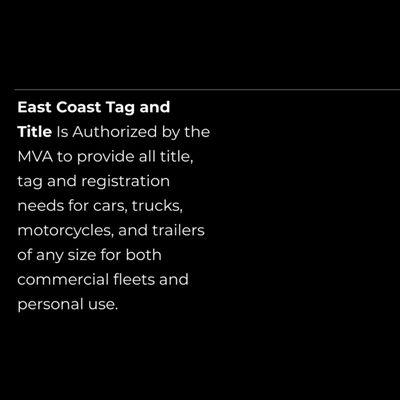 East Coast Tag & Title