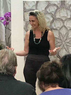 Speaking in front of a group of about 40 people in Los Angeles. Topic: The Akashic Records