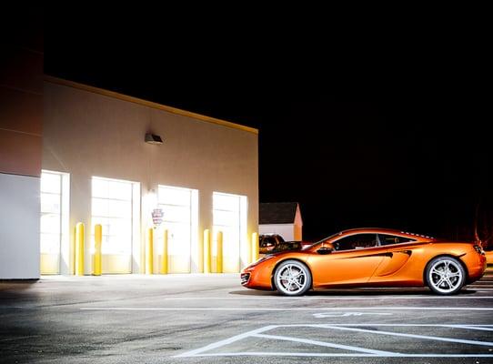 Service department at McLaren Philadelphia featuring the beautiful McLaren MP4-12C.