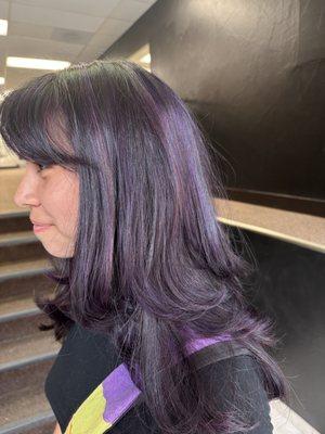 Vivid purple over highlights