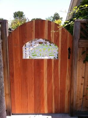 Wood on steel gate