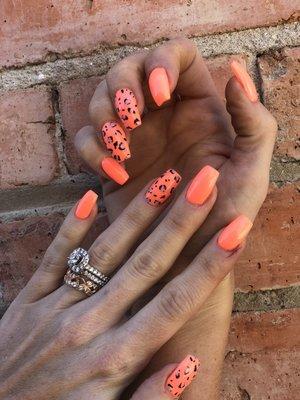 Coral cheetah full set! $61