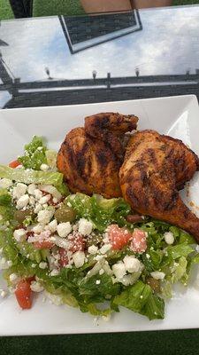 Chicken and greek salad