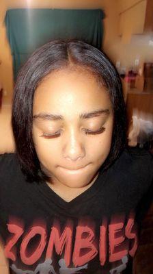 Sew in with leave out .