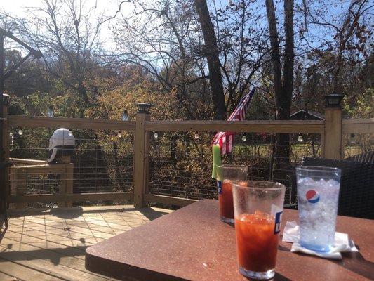 Great patio near the creek for breakfast, lunch and cooler staples. We will be back to rent the guesthouses coming soon!