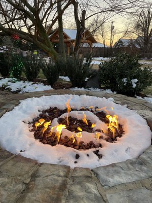 Pergola, fire pit, paver stone Patio.