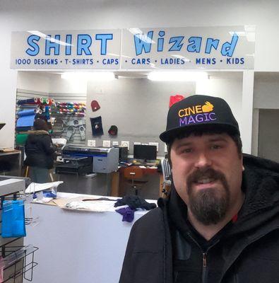 Embroidered hat by Shirt Wizard.