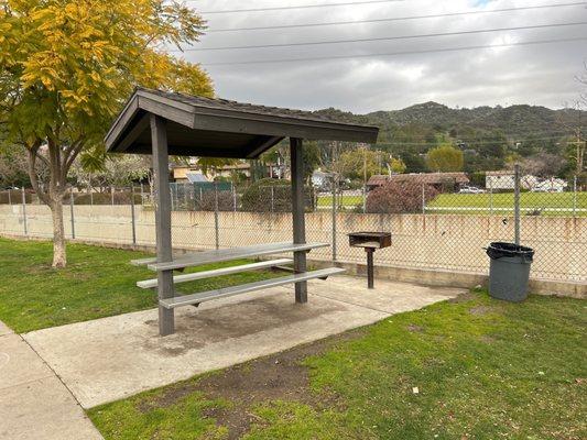 One of three covered tables with grills Feb 2023