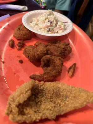 Fried catfish and shrimps