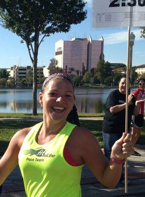 Manager, Wendy Miller pacing the Red Ribbon Half Marathon