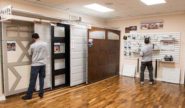 Stop past our showroom for parts and garage door samples!