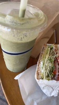 Match Protein Shake & Avocado Sandwich