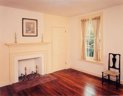 The chimneypiece design of the Second Floor Front Room was based on original moldings and casings found throughout the house.