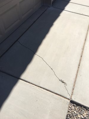 Crack in the driveway