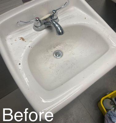 Before sink cleaning