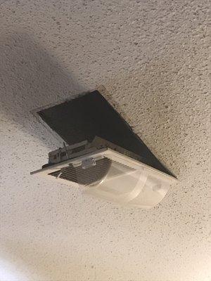 The vent fell from ceiling