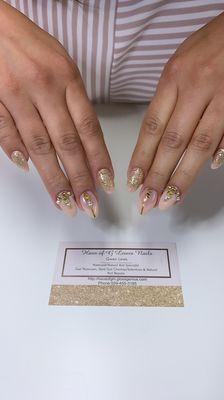 Hard gel full set with Swarovski crystal embellishments