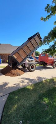 Light enough truck to be able to deliver at the top of the driveway, reducing distance to transport