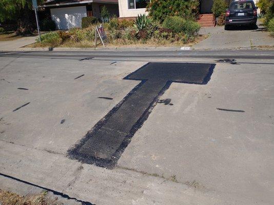 Beautiful repaving with crisp even edges blending with the surrounding street.