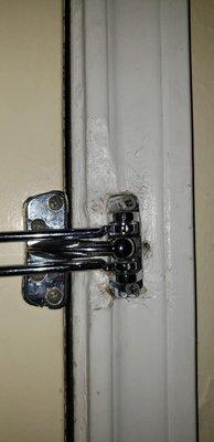 broken, kicked in door lock