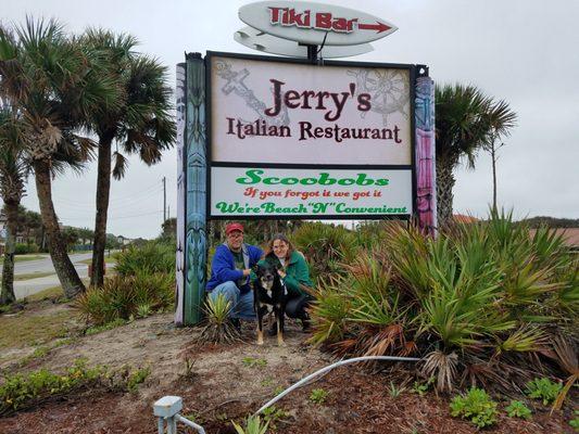 Helen and Joe with the new Scoobobs Market street sign.