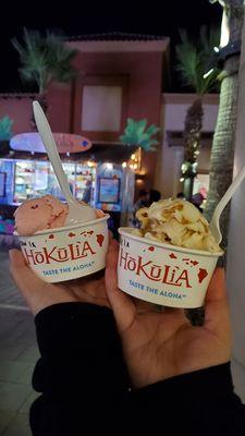 Strawberry (left) and Caramel Cookie Dough (right)