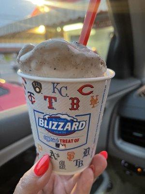 Small Oreo, Hot Fudge, and Coffee Syrup Blizzard